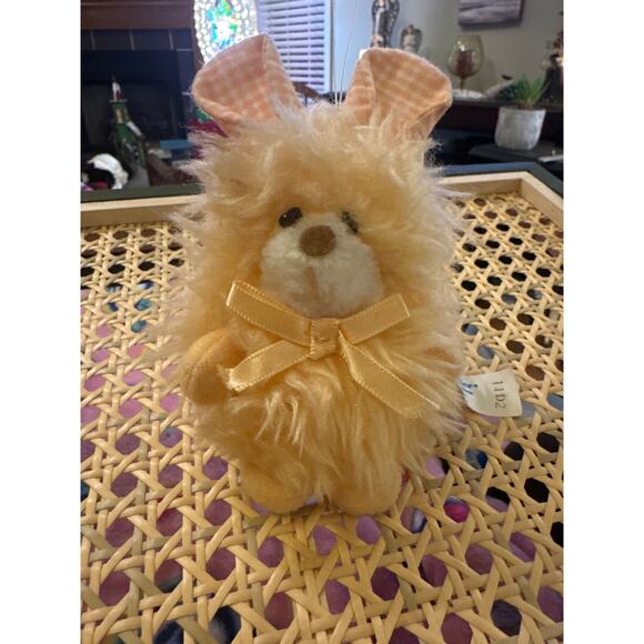 Vintage Knickerbocker 11 D2 Mini 5” Bunny with Orange Plaid Ears. Rare-Read - Picture 2 of 10